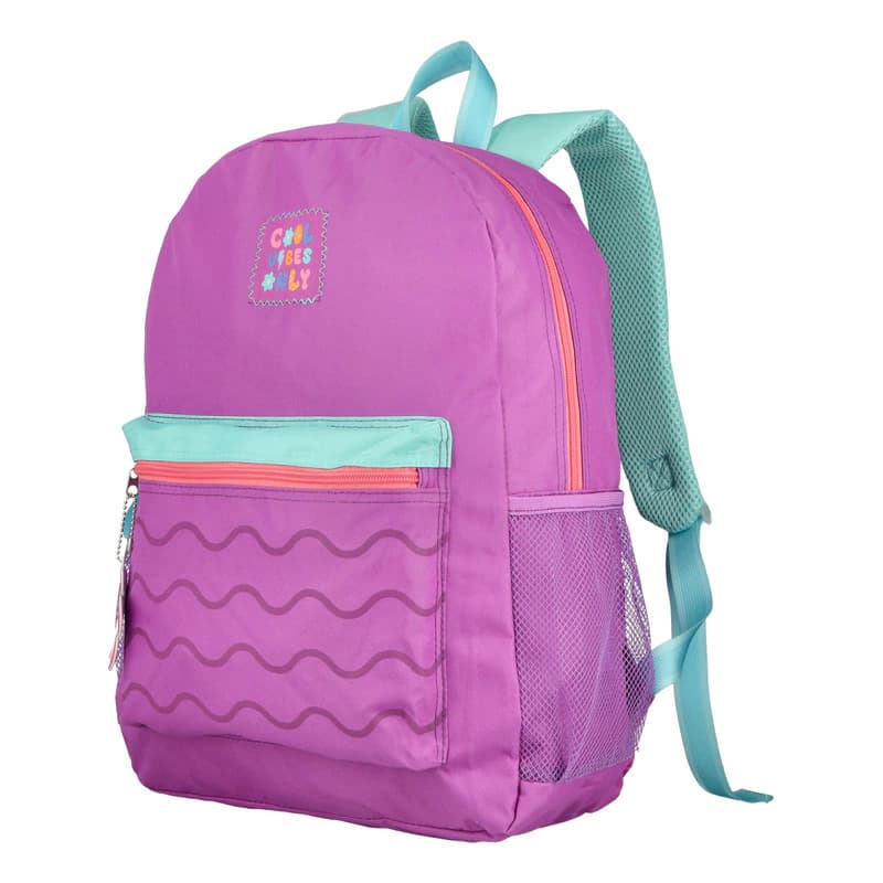 Mochila Escolar Bagcherry 18L con Cartuchera de Regalo | Tiras Air Mesh — Negro 440008 / Liso