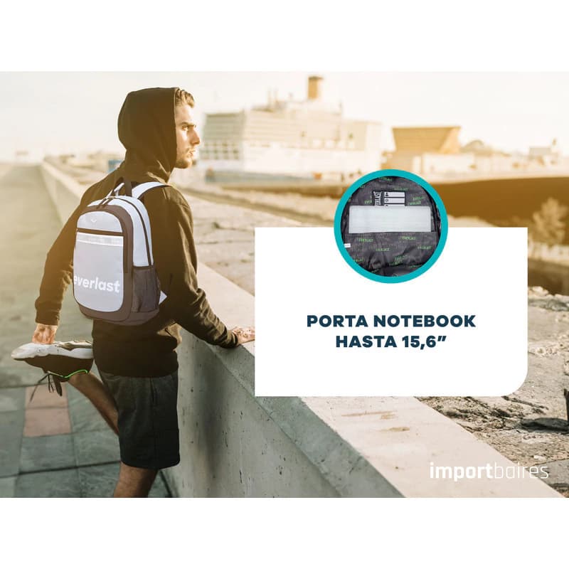 Mochila Porta Notebook Everlast Urbana Reforzada 19 L hasta 15.6"