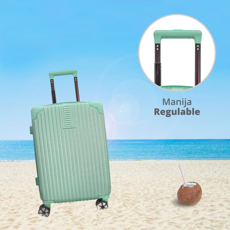 Valija Carry On Cabina Rígida ABS Bagcherry 20" con Candado y 4 Ruedas 360° — Lila