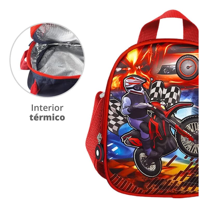 Lunchera Térmica Escolar Trendy Super Kids con Correa 3D — 24x20x7 cm — Fucsia Unicornio 14973