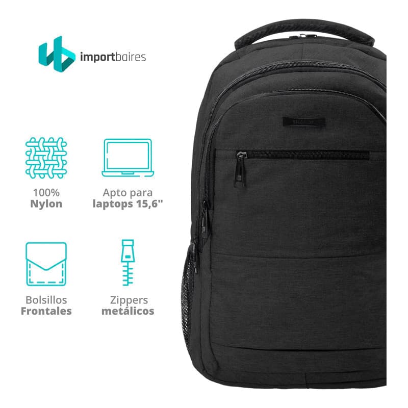 Mochila Bagcherry Urbana Unisex 430015 15.6 Para Notebook — Gris / Liso