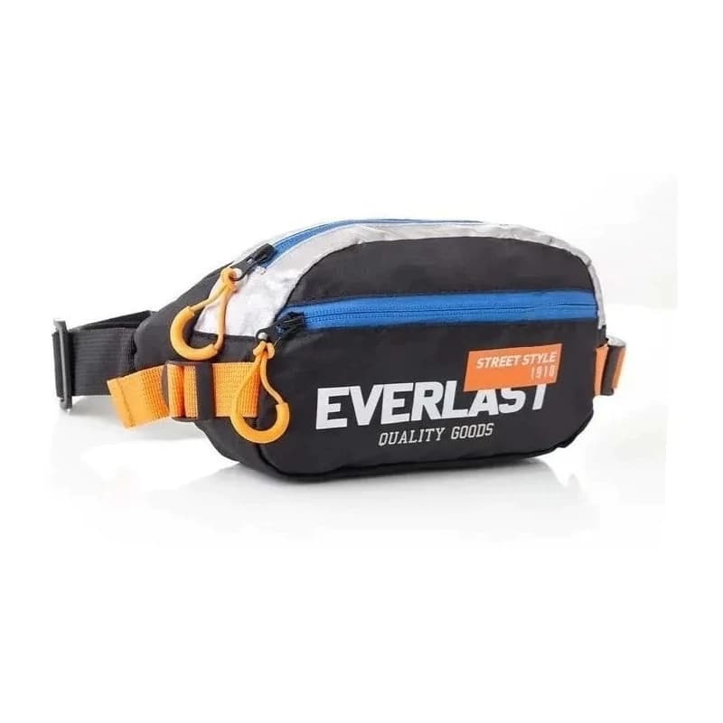 Riñonera Everlast Urbana Impermeable Cruzada o Cintura Unisex — Negro