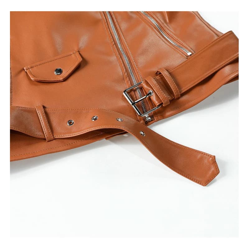 Campera Biker PU | Color Suela | Oreiro Love — Marrón claro / L