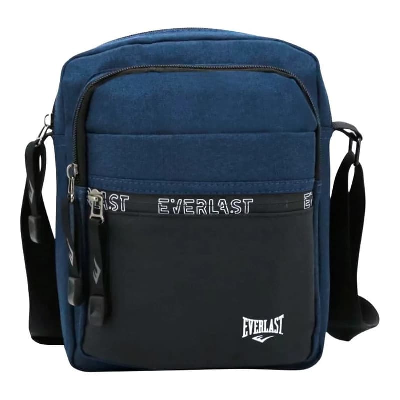 Morral Tipo Bandolera Everlast Moda Urbana Importado — Azul 15686 / Negro / Liso