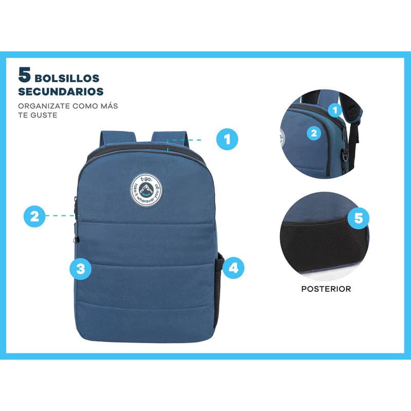 Mochila Matera EB320 | Porta Notebook | T-GO — Rosa