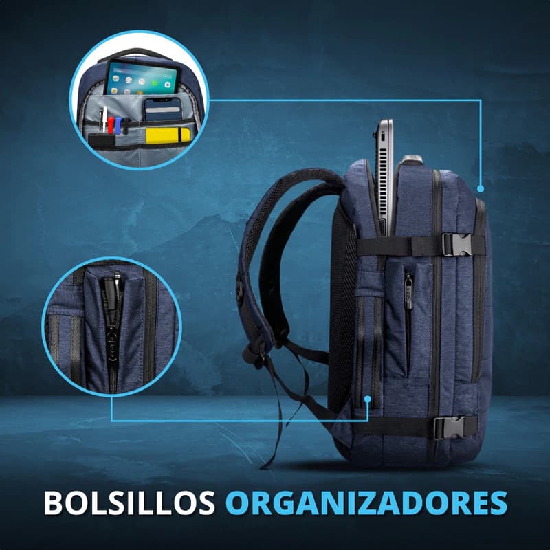 Mochila Ejecutiva Porta Notebook T-Go 2 en 1 con Puerto USB, hasta 17" — Unisex