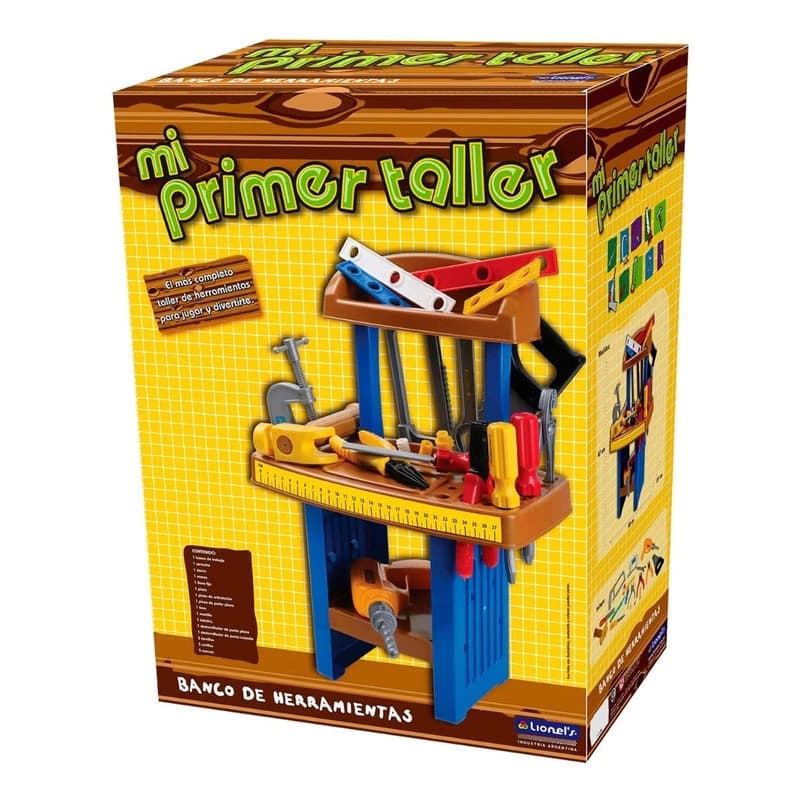 Set banco de herramientas de juguete infantil Lionel's — Kit completo con accesorios