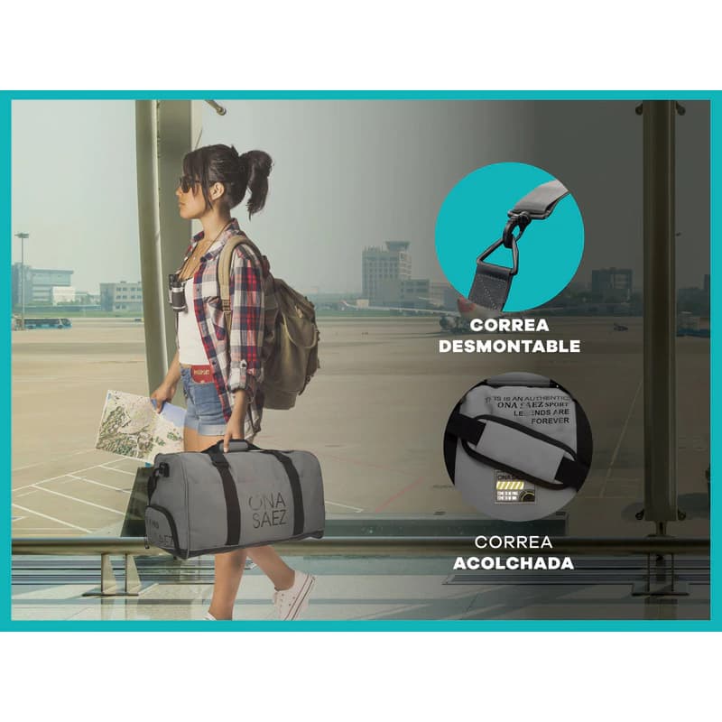 Bolso Deportivo Ona Saez 36L Gym y Viaje con Correa de Hombro Ajustable