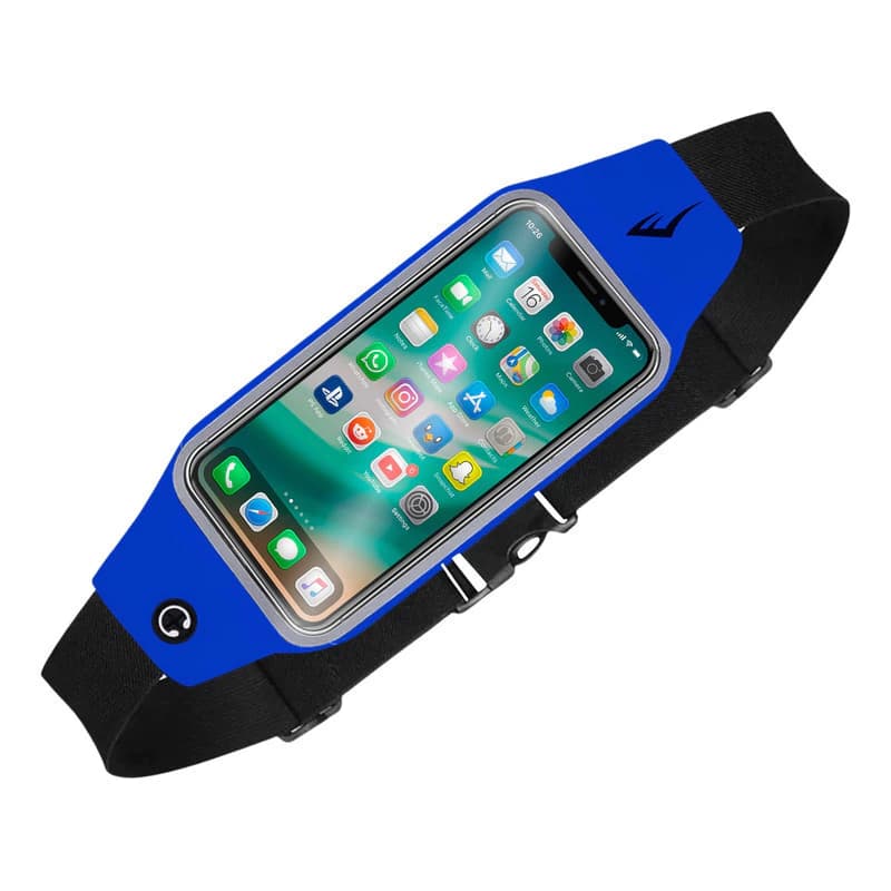 Riñonera Deportiva Everlast Expandible Portacelular Impermeable con Visor — Azul 11600 / Running