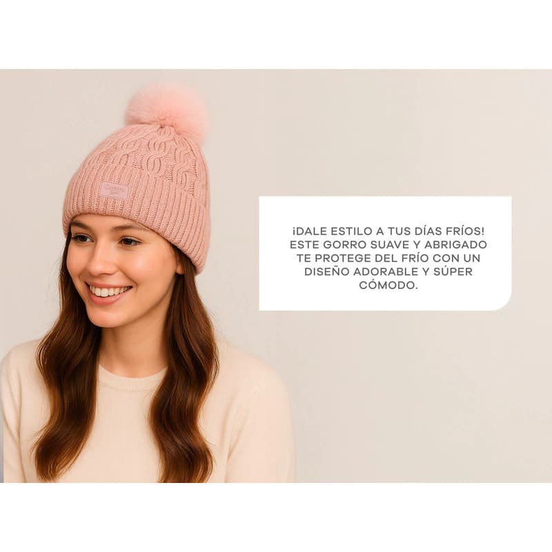 Gorro Tejido | Oreiro Love — Rosa / Tejido / M