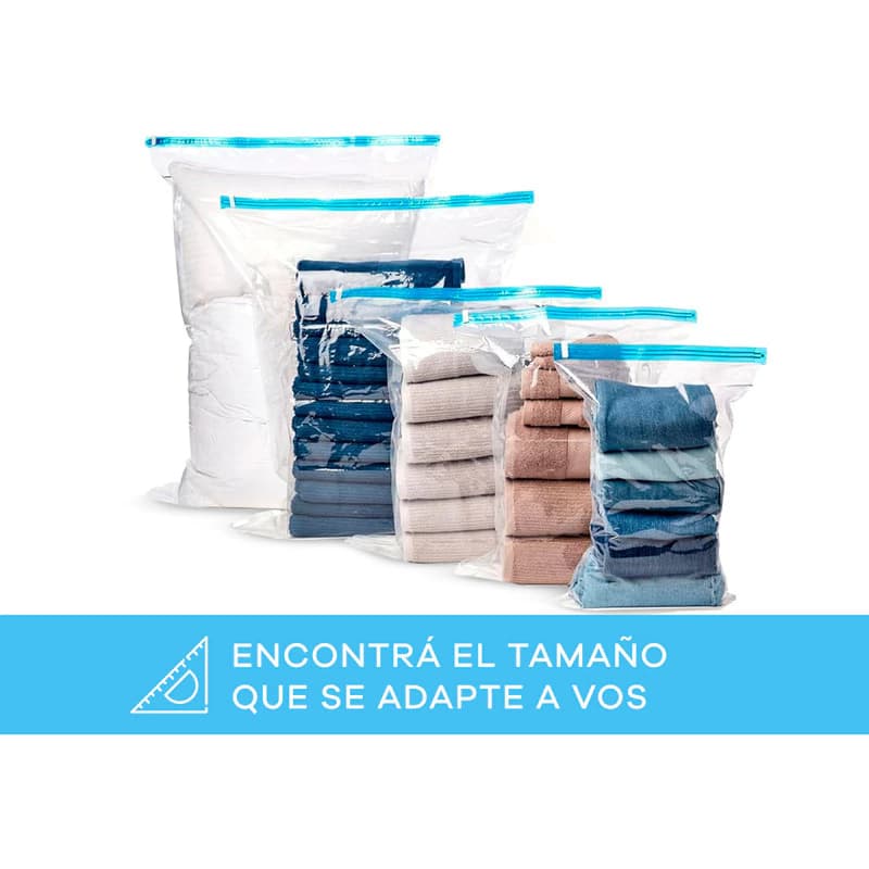 Bolsas al Vacío T-Go 80x100 cm x 5 unidades — Organizá y protegé tu ropa