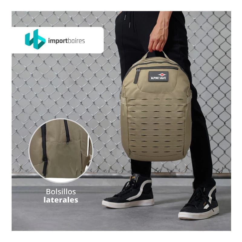 Mochila Urbana Porta Notebook 15.6" Alpine Skate 20 L - Nylon Premium — Beige