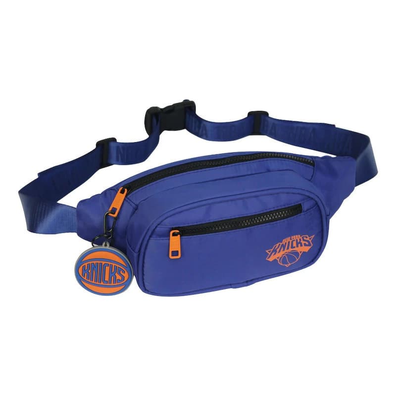 Riñonera NBA Original Deportiva y Urbana con Doble Bolsillo — Poliéster — Azul 27618 / New York Knicks