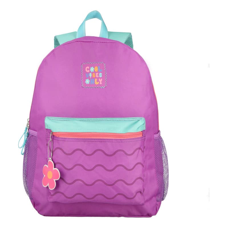 Mochila Escolar Bagcherry 18L con Cartuchera de Regalo | Tiras Air Mesh — Negro 440008 / Liso