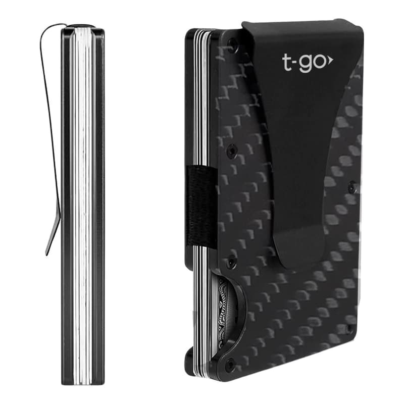 Billetera de Aluminio T-Go RFID | Segura y Minimalista — Negro / Liso