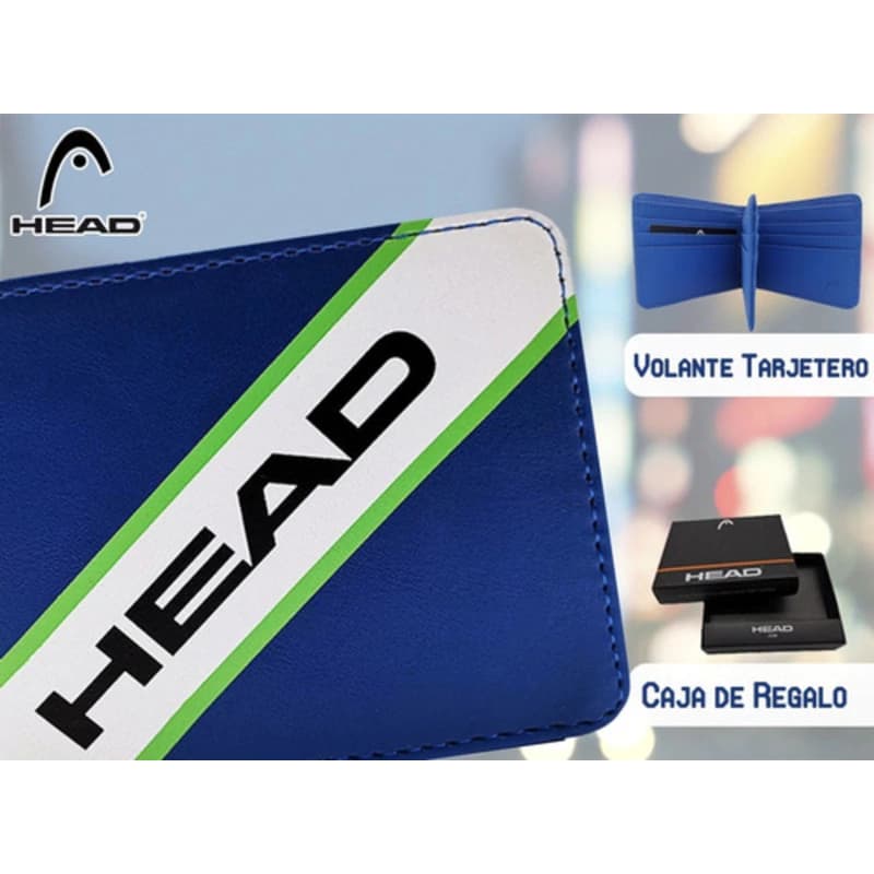 Billetera Hombre Head Cuero PU 12 Tarjeteros con Caja de Regalo