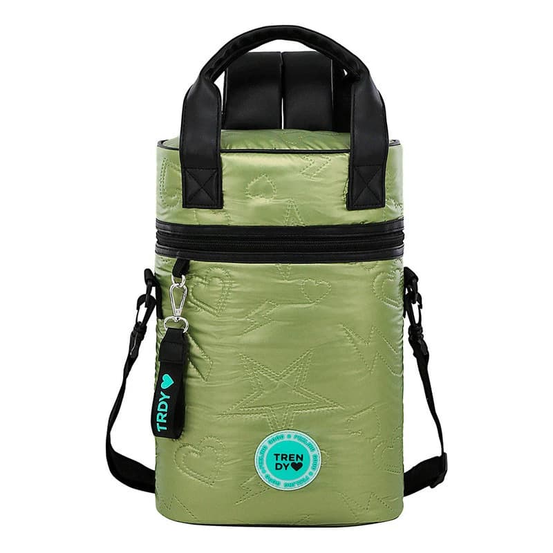 Mochila Matera Trendy Bolso Porta Termo Acolchado Llavero — Verde 18473