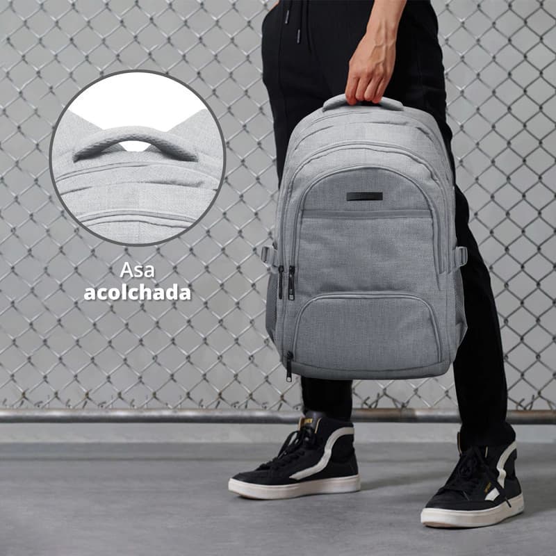 Mochila Urbana Porta Notebook 15, Pulgadas Reforzada Premium — Negro / Liso