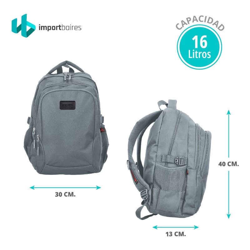 Mochila Urbana Escolar Porta Notebook 15" Bagcherry — Liviana y Resistente — Rojo / Liso
