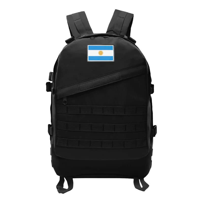 Mochila Táctica Reforzada para Camping y Trekking con Parches de Regalo T-GO EM170 — Negro / Liso