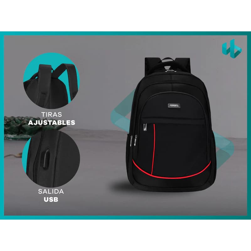 Mochila Para Notebook Hasta 15,6 Carga Usb Hombre Mujer