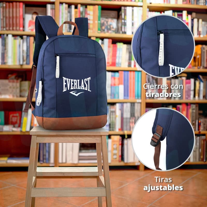 Mochila Urbana Everlast Base Gamuzada 22 L | Porta Notebook 15.6" | 44x30x14 cm — Azul