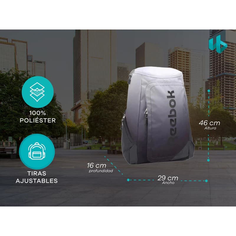 Mochila Deportiva Reebok — Negro 60086 / Liso