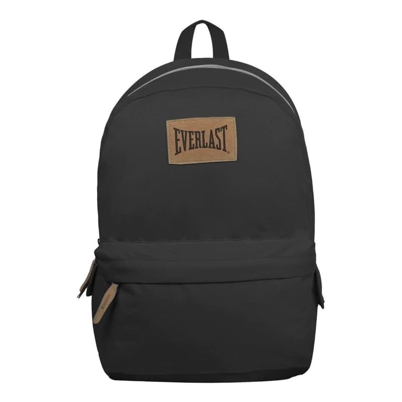 Mochila Urbana Everlast 45cm Poliéster Base Gamuzada Bolsillo Notebook 15.6" — Negro / Gamuzada