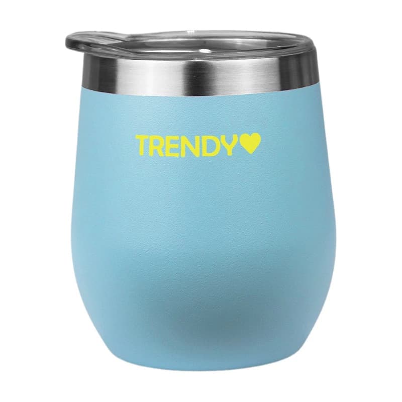 Mate Térmico Acero Inoxidable Trendy 280 ml con Tapa — Doble Pared — Celeste 16267 / Liso