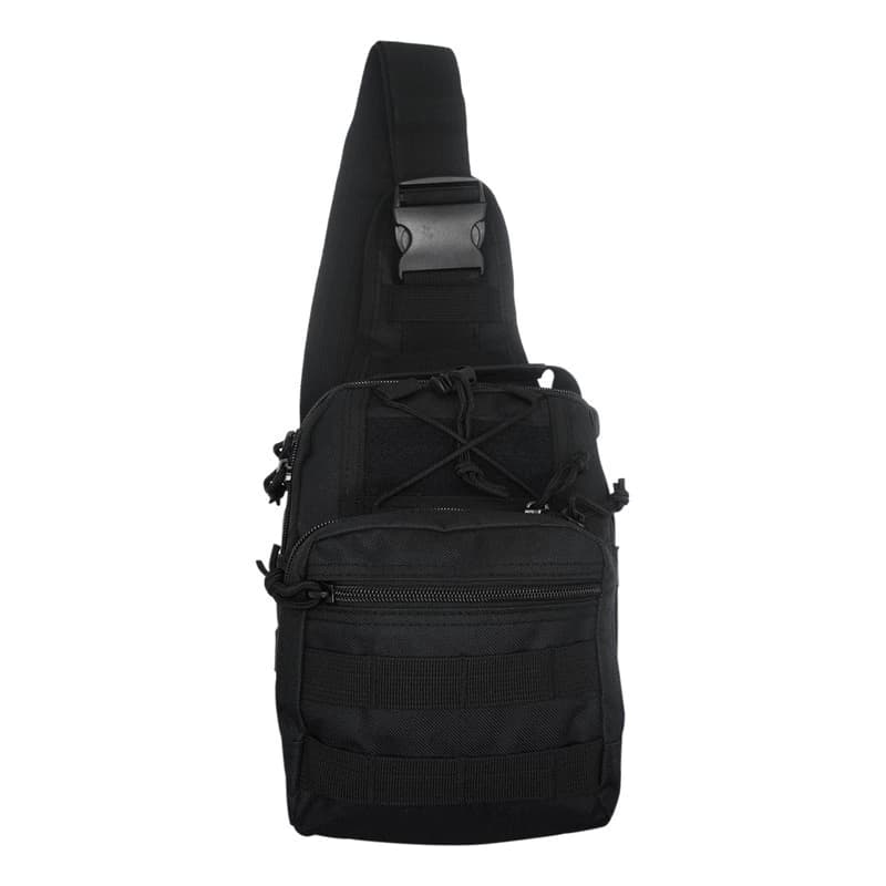 Morrales Bandoleras Hombre Con Bolsillos Regulable Cruzado — Plastico / Negro / Negro