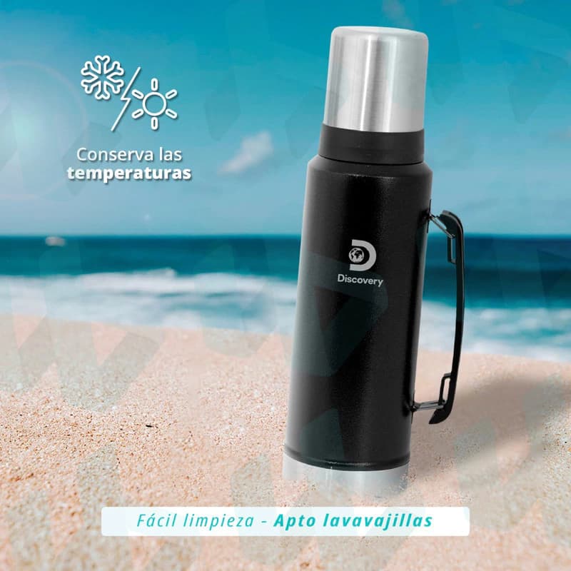 Termo Matero Discovery Acero Inoxidable 1.3 L - Tapón Cebador y Tapa Vaso — Rosa honey glow