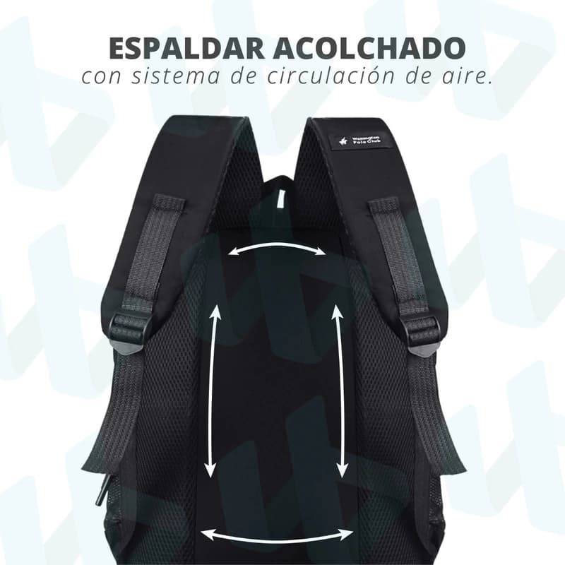 Mochila Porta Notebook 15.6" Wellington Polo Club Urbana Nylon 45cm 20L — Azul marino / Liso