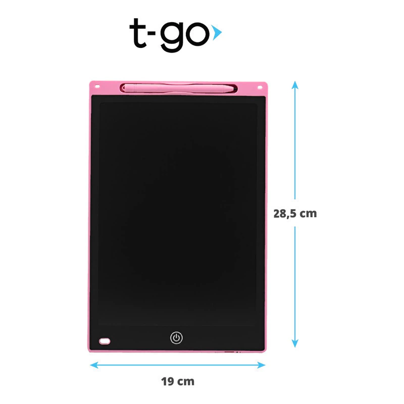 Pizarra Mágica Infantil LCD 12" T-Go Rosa — dibujo y borrado sin papel