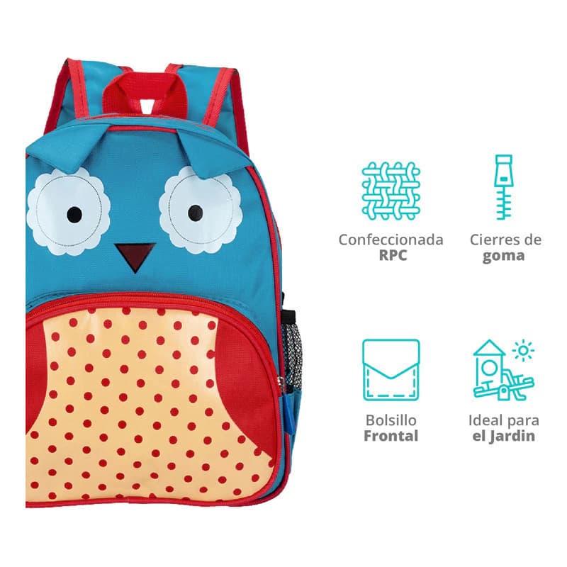 Mochila Jardín Diseño Animales con Orejitas Kiburi - Preescolar Nena Nene — Rosa y azul 3112 / Mariposa