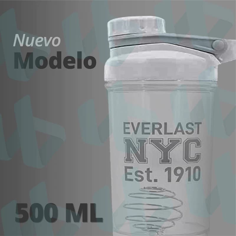 Shaker Everlast 500 ml con Bola Mezcladora Antigrumos y Compartimento