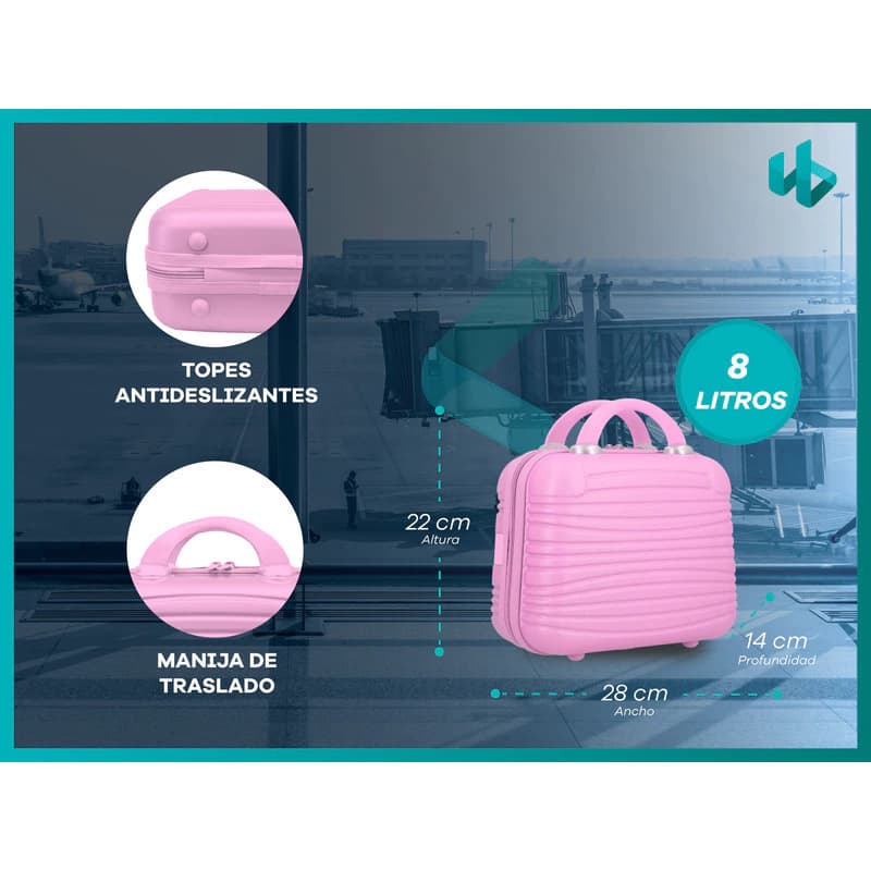 Set Valija Chica Carry On De Cabina + Mini Valija Neceser