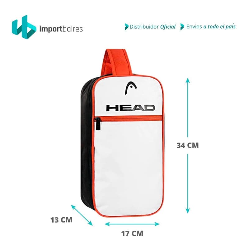 Bolso Botinero Head 8L Deportivo Fútbol Hockey Unisex 100% Poliéster — Negro Modelo 26970