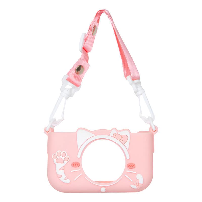 Funda Silicona Antigolpes Cámara Digital Infantil T-Go – Protección para Kids — Rosa Gatito