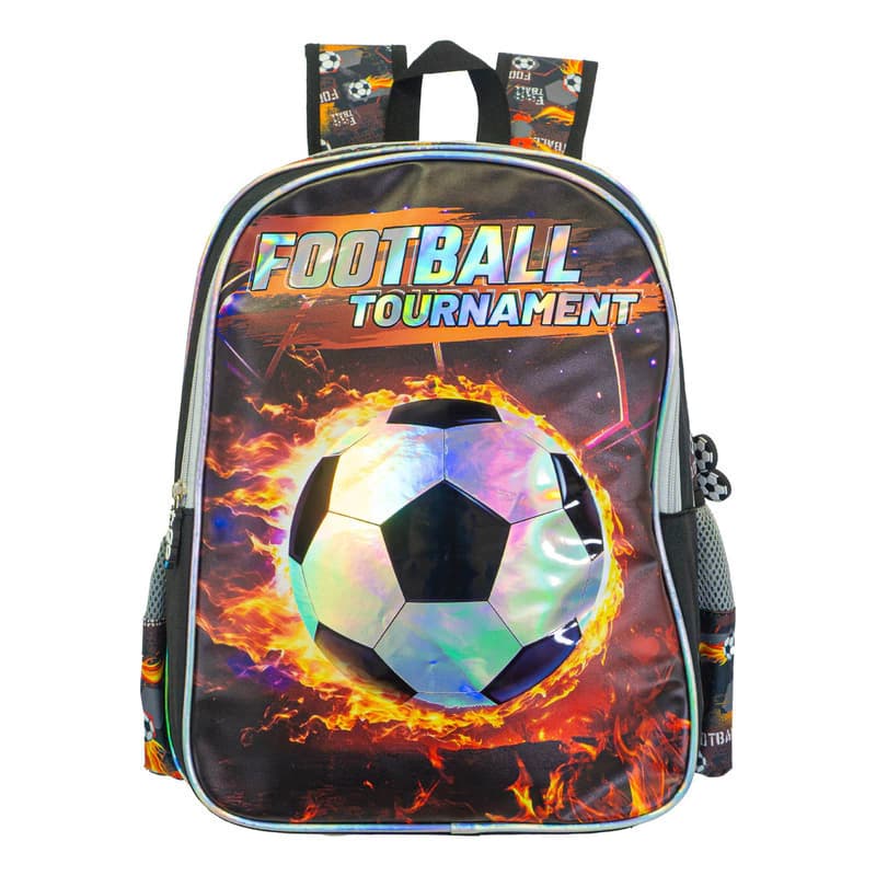 Mochila 25L Escolar | T-go — Negro Futbol / Pelota