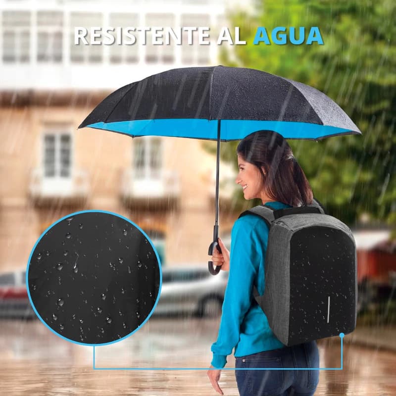Mochila Antirrobo Urbana Smart Carga Con Puerto Usb Acolchada Notebook Tablet Celular Laptop 15.6 Hombre Mujer — Rosa / Liso