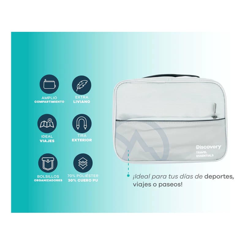 Organizador de Valija Discovery Neceser de Viaje Plegable 18x24x10cm — Negro 17096
