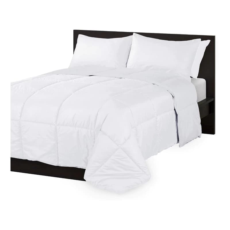 Acolchado Invierno Queen 2½ Plazas Reversible Kavanagh + 2 Fundas de Almohada — Azul