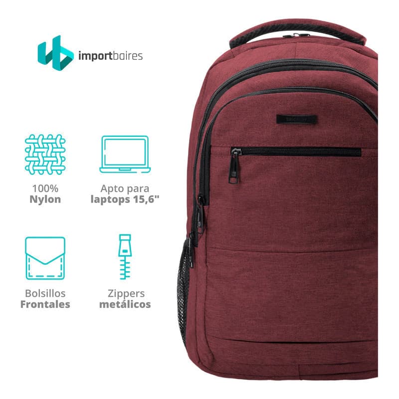 Mochila Bagcherry Urbana Unisex 430015 15.6 Para Notebook — Gris / Liso