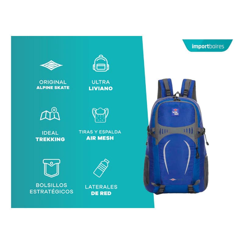 Mochila Trekking y Camping Alpine Skate 35 L con Espalda Ergonómica