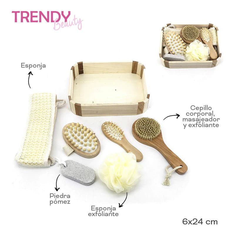 Kit de Accesorios para Baño Trendy Eco Beauty Care 7 piezas - Beige