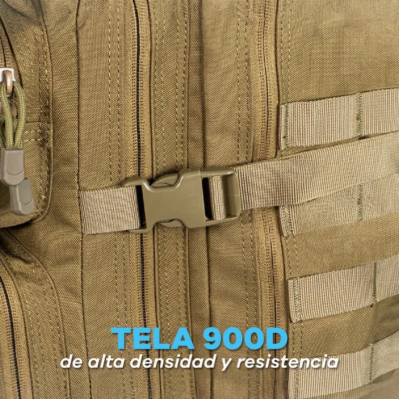 Mochila T-GO Táctica 45 L - Tu compañera ideal para cada aventura Eb336 — Verde Camuflado / Liso
