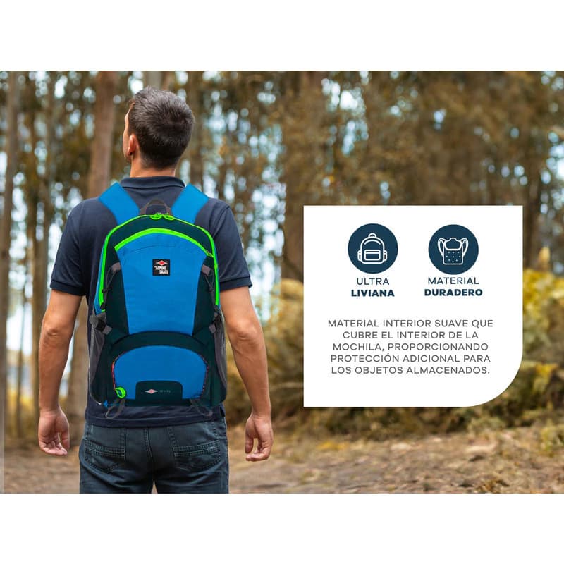 Mochila Trekking Camping 35 L Alpine Skate con bolsillo notebook y espalda acolchada