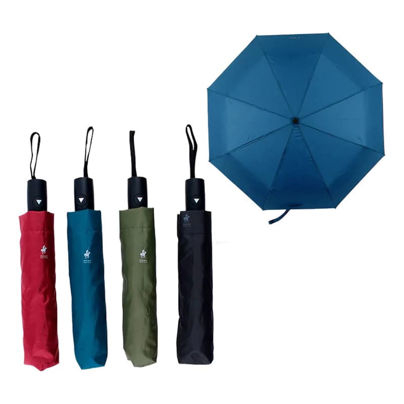 Paraguas Wellington Polo Club 6297 Plegable Recto — Azul / Liso