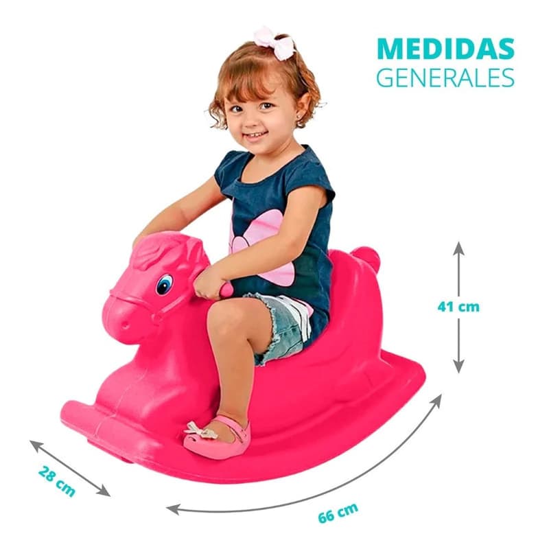 Juguete Caballito Mecedor Balancin Grande Resistente — Rosa