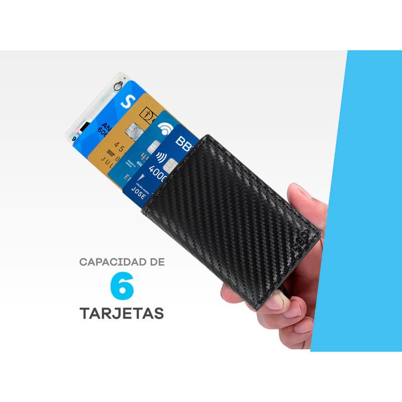 Porta Tarjetas T-Go WL405 con RFID y Pop Up | Metal y Ecocuero — Marrón